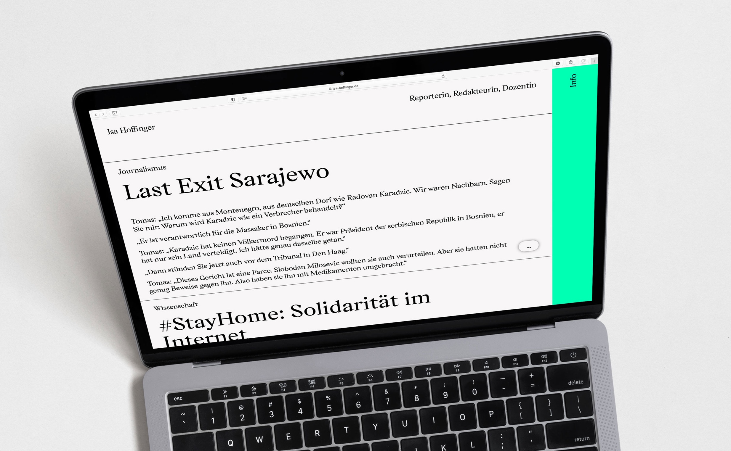 Isa Hoffinger Journalist Website